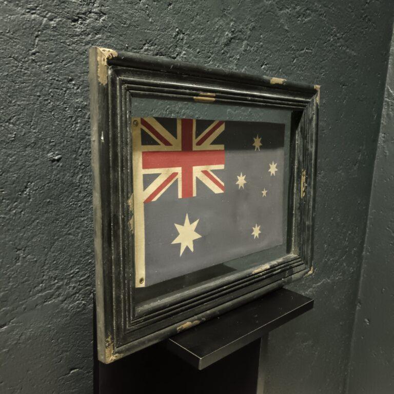 AUSTRALIA Bandiera in Juta incorniciata con vetro Vintage Style - antiquer.it
